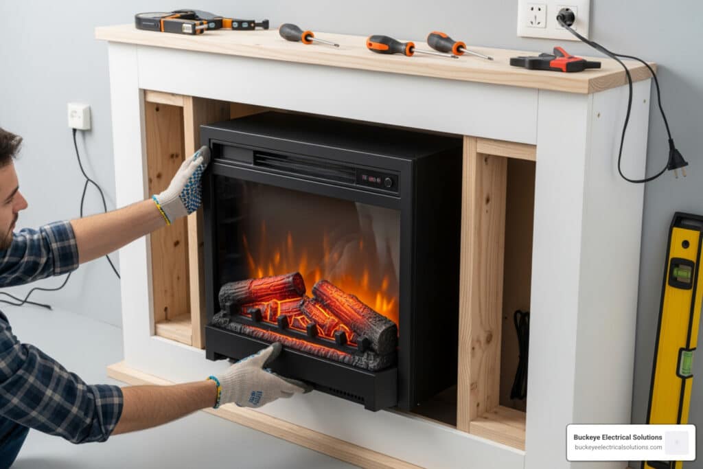 how to install electric fireplace